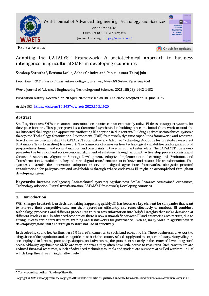 Adopting the CATALYST framework